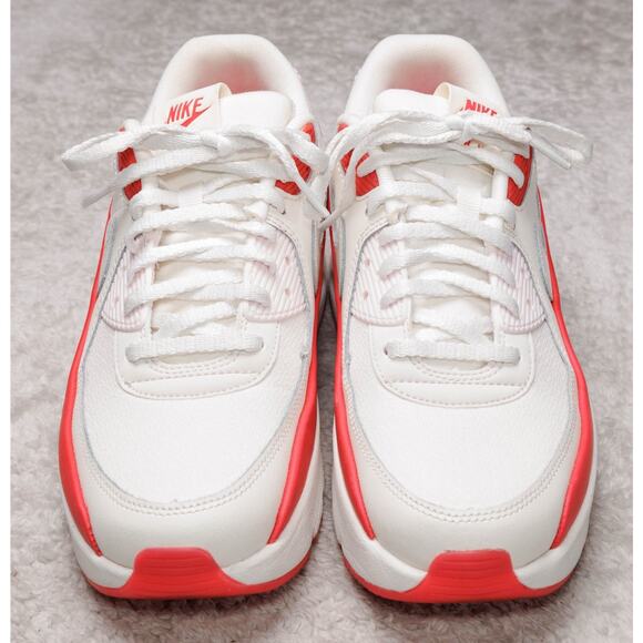 Nike Air Max 90 LV8 Sail Siren Red Pink Platform Sneakers Womens 9.5 HF5073-133 - Picture 2 of 16